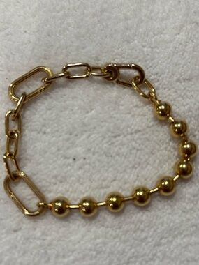 Pandora Me Collection Gold Bead and Chain Link Bracelet - Women Jewelry